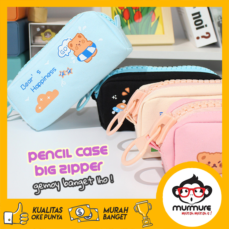 

MURMURE | BIG ZIPPER PENCIL CASE TEMPAT PENSIL ZIPPER BESAR LUCU MOTIF KARTUN