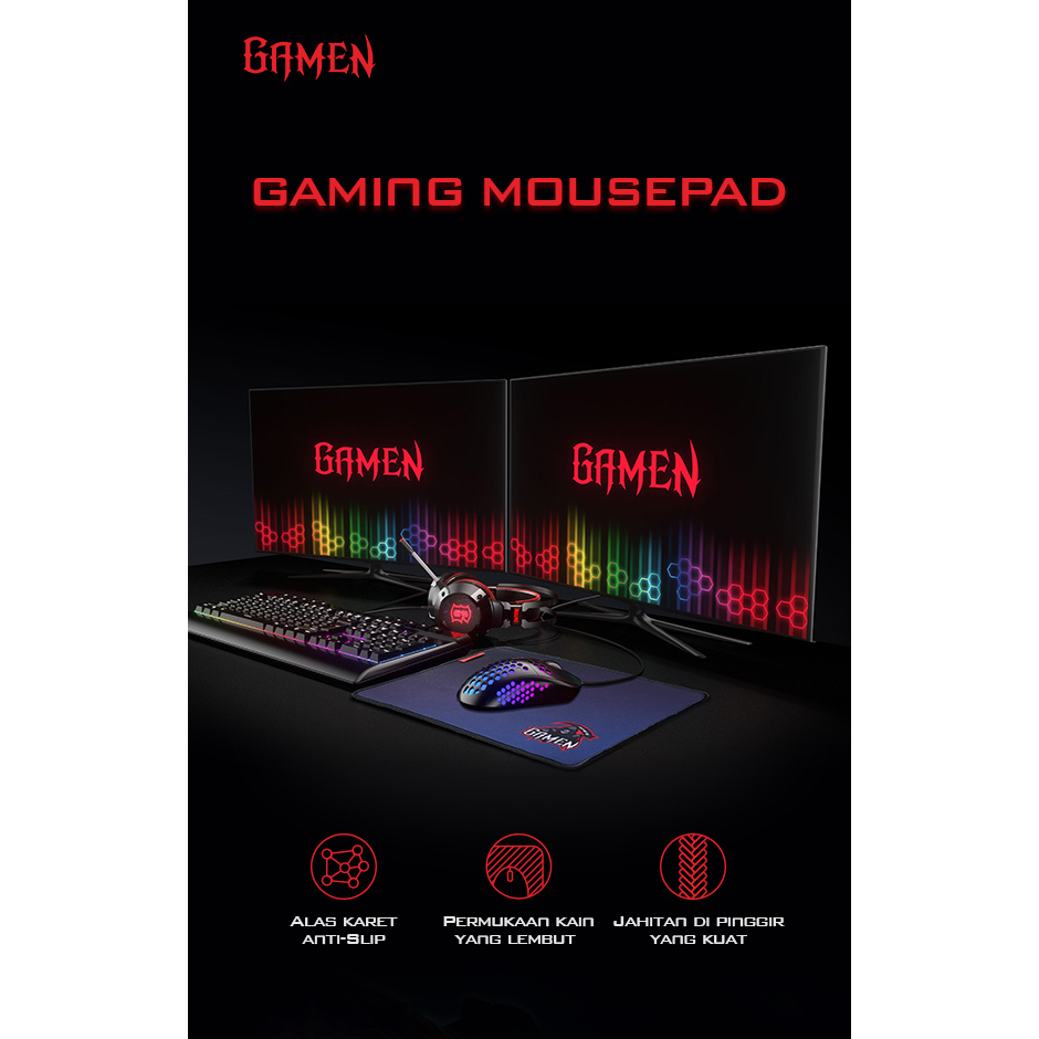 GAMEN GP-L GRADIENT Mousepad Gaming Anti Slip Rubber Base Soft Surface 28 x 35Cm