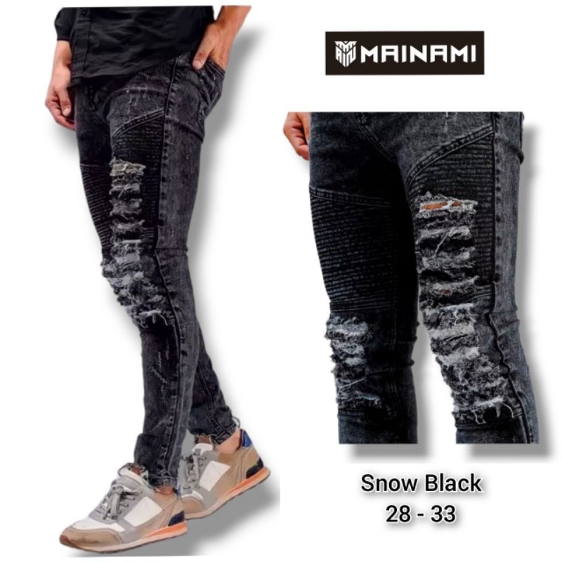 [Bayar Di Tempat]Celana Pria Jeans Bikers Jeans Biker Celana Panjang Celana Original Handmade