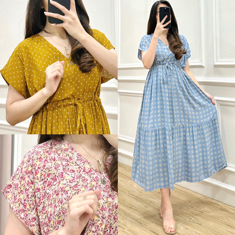 Amariel Kimono Serut Dress Daster Nyaman Bumil Busui Friendly