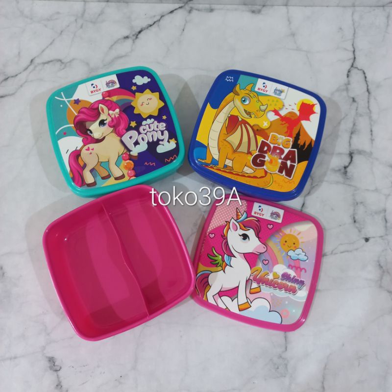 Tempat Makan Sekat LUCKY / Lunch Box Anak Souvenir Ulang Tahun