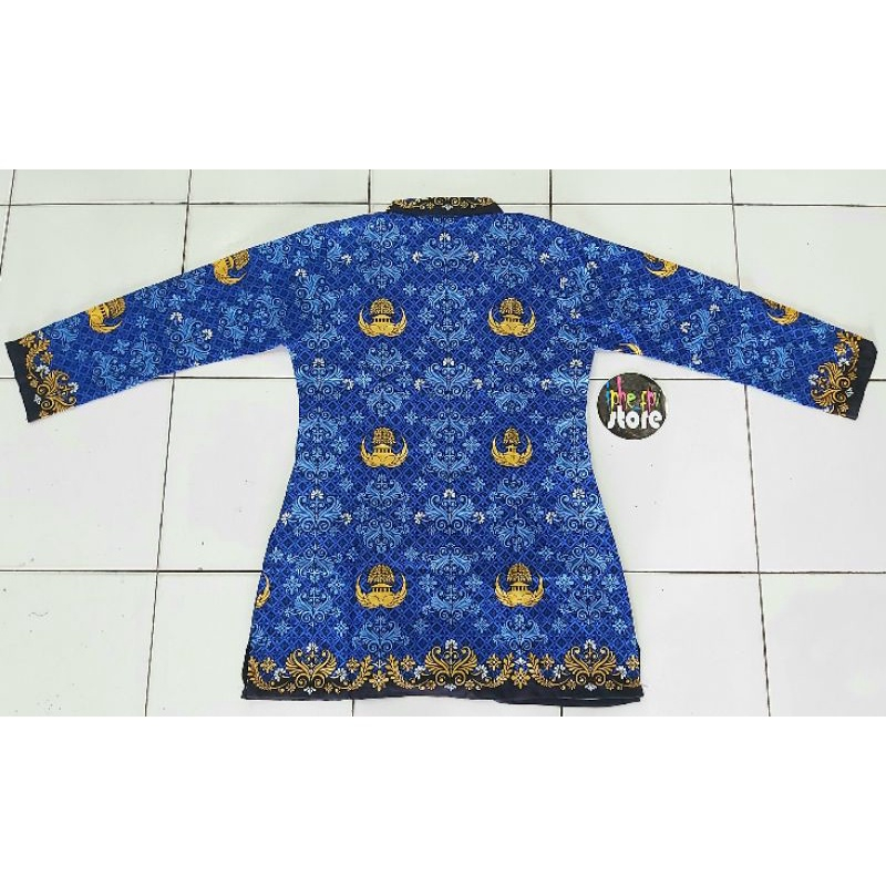 SERAGAM BATIK KORPRI WANITA KERAH HITAM LAPIS FURING / KEMEJA BATIK KORPRI TERBARU WANITA  / SERAGAM PNS BATIK KORPRI TERBARU / SERAGAM KORPRI TERBARU