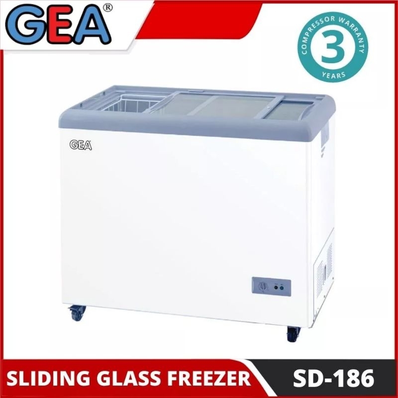 FREEZER GEA SLIDING KACA SD-186 186 LITER SD 186 SD186