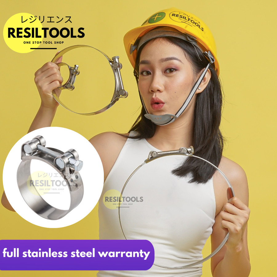 50 buah Klem Superior Stainless 205 - 217 mm Clamp High Pressure Pipa Clamp Tekanan Tinggi 205 - 217