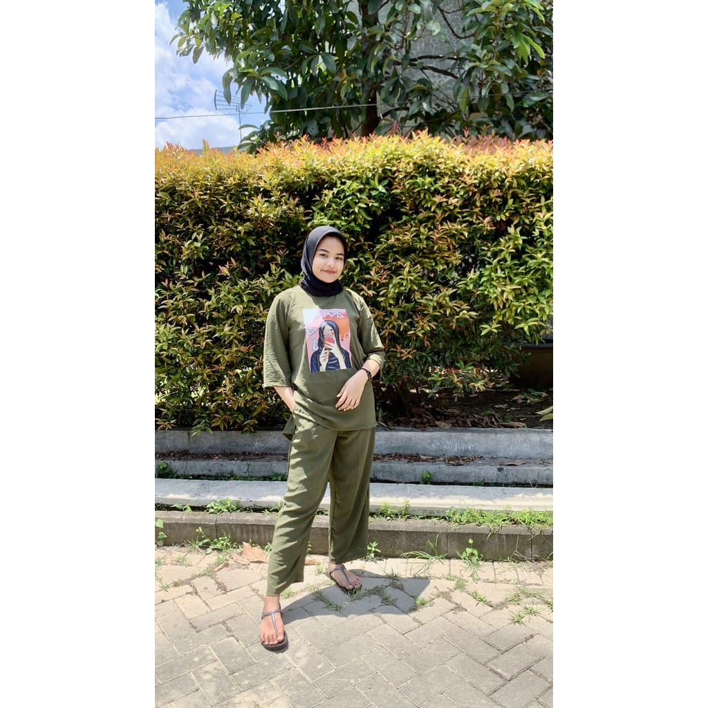 SETELAN WANITA TERBARU DIANTY SET BAHAN CRINKLE AIRFLOW  APLIKASI SABLON UKURAN M  L XL XXL LD 100 - 120 CM PC 96 CM REALPICT SETELAN CELANA DAN ATASAN WANITA SETELAN CRINKLE JUMBO ONE SET WANITA KOREAN STYLE SETELAN WANITA TERBARU 2023 KEKINIAN