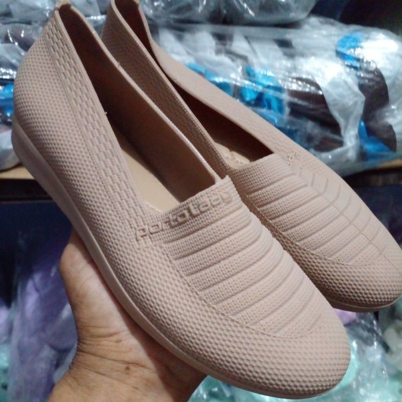 KSM - Sepatu Kerja Jelly Wanita Porto Motif Garis Size 36 - 40