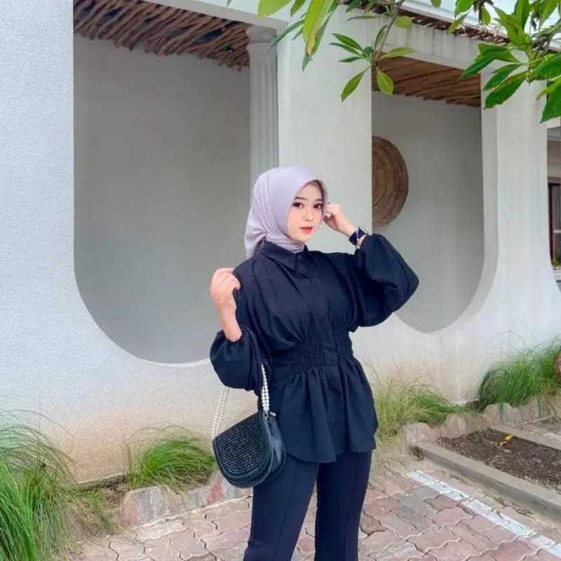 BLOUSE WANITA KERUT CRINKLE AIRFLOW OVERSIZE