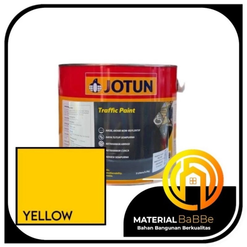 Jotun Traffic Paint Yellow 3 Liter | Cat Marka Jalan Trotoar Warna Kuning Non Reflektif