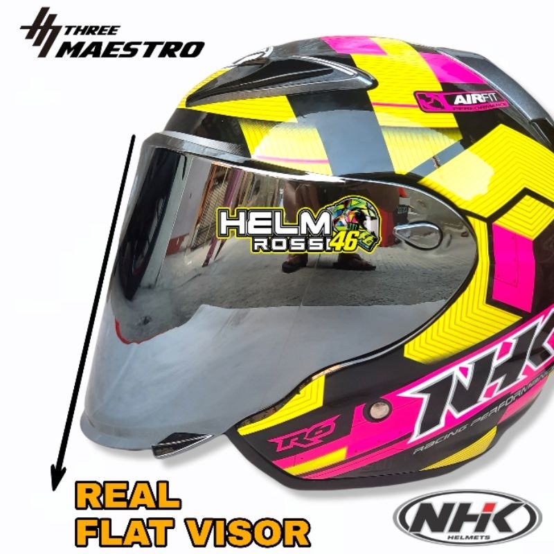 Kaca Visor FLAT NHK R6 R 6 R1 MAX Venom Iridium Red gratis rachet sepasang