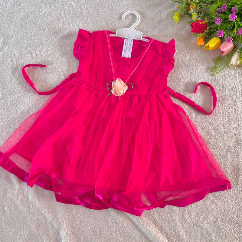 Dress anak 1 tahun 7 8 9 10 11 bulan Bolly Korean gaun anak cewek perempuan pesta lucu murah putih korean style Fatonah