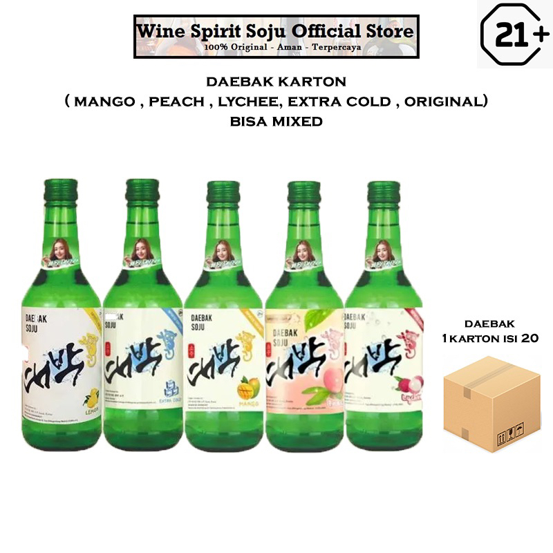 

Soju Daebak 360ml x 20bottle (Karton)