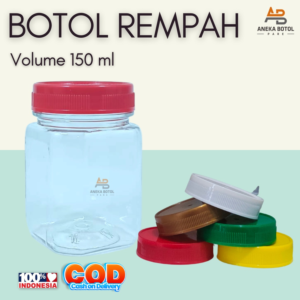 Botol Rempah 150ml Toples Plastik Sambal Kotak 150ml Toples Sambel 150ml Toples Plastik Rempah Viral