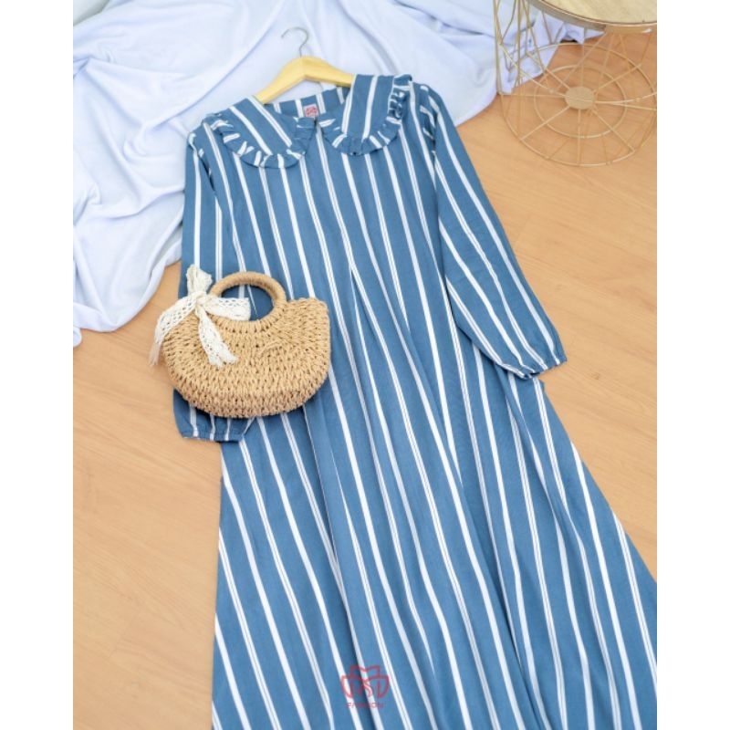 [ MM FASHION ] GAMIS NAZIFA BUSUI FRIENDLY |HOMEDRESS PREMIUM| BAHAN RAYON VISCOSE |MOTIF SALUR | BI