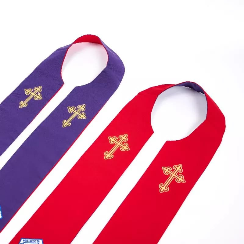 GPSI - Stola Merah Ungu Bordir - Cotton - Jos Miracle Bandung - Miracle - JMB