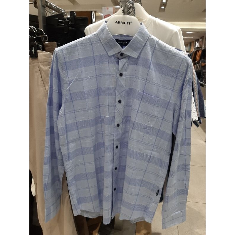 ARNETT Baju Kemeja Hem Lengan Panjang Laki Laki Dewasa Original