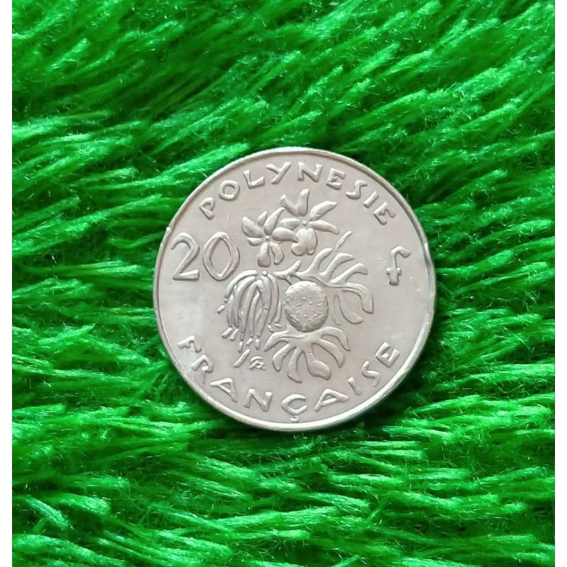 Koin asing Polinesia 20 Francs