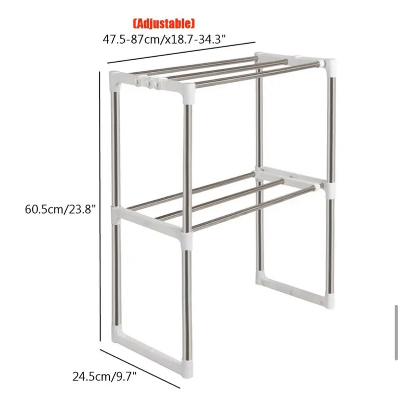 Rak Dapur Portable 2 Susun Stainless SS304 Dapur Sepatu Lemari Sink BCP Serbaguna