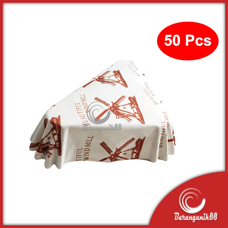 Triangle Kertas Alas Roti Kue (50 pcs) Anti Lengket PET CC Segitiga