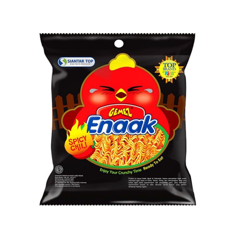 GEMEZ Enaak Snack mie Spicy 3 x 26g