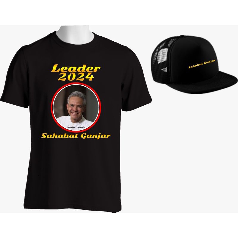 kaos sahabat Ganjar dan topi sahabat Ganjar Leader 2024