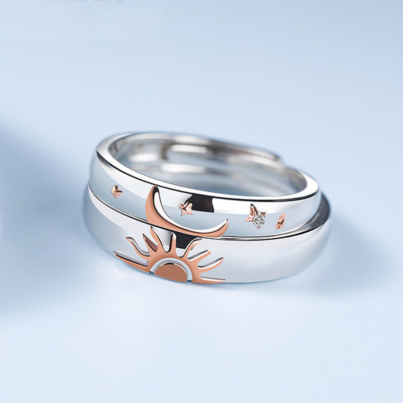 Cincin Couple Cincin Nikah Cincin Tunangan Model Sun and Moon New