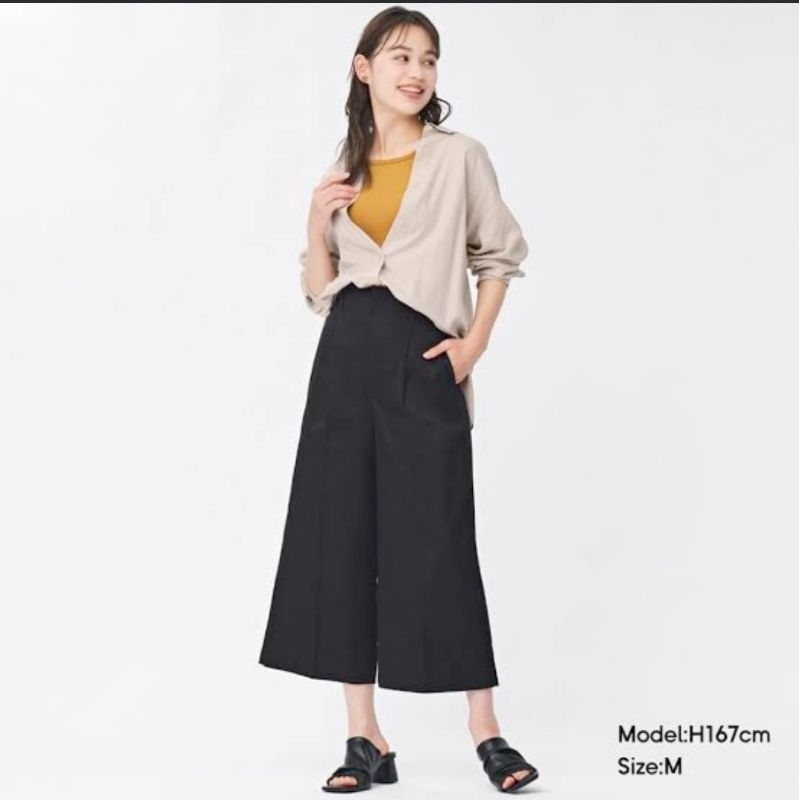 GU WIDE LEG PANTS SNOW BLACK