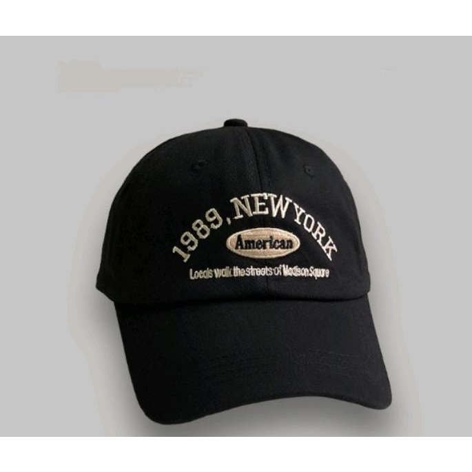 Topi Pria Wanita Unisex Hat Soft Material Bordir 1989 New York Cap Baseball Impor Premium Korea Style Terbaru cakop anti karat