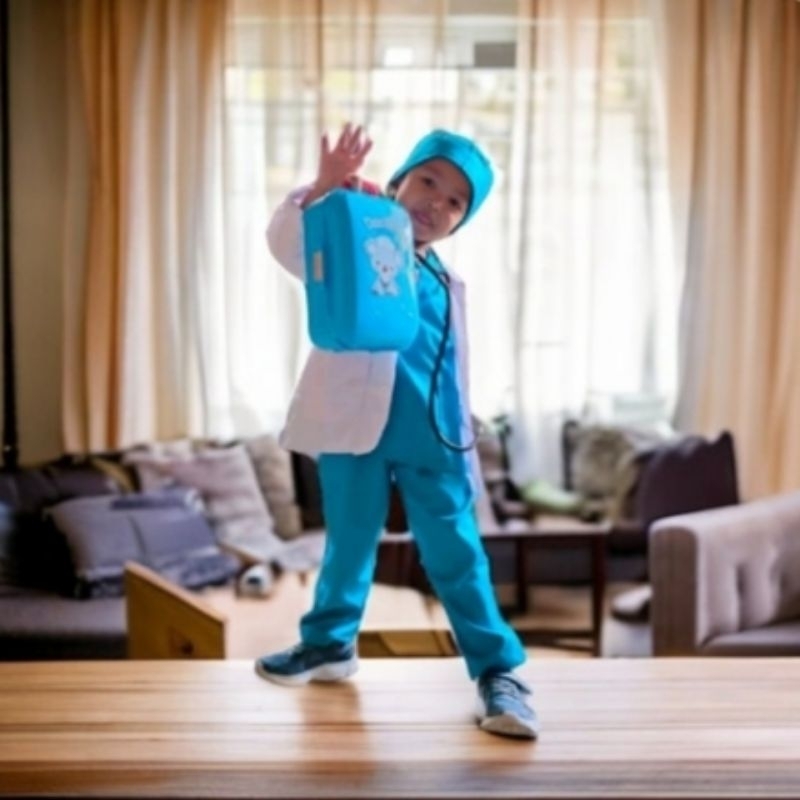 sut Jas Dokter Anak laki laki perempuan/Jas lab anak jas profesi /Kostum dokter cilik