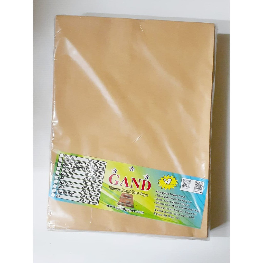 

Amlop Coklat Polos Folio isi 100 pcs