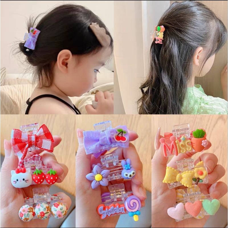 Jepit Rambut Anak Transparan 4cm Jedai Mini Karakter Jepitan Rambut Anak Lucu Ukuran Kecil Baby Mini Hair Claw Clips