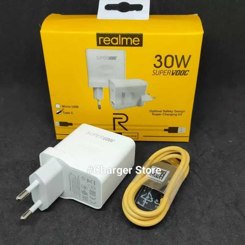 Charger Realme ORIGINAL 30W 6A Type C Fast Charging SUPER VOOC DART CHARGER 30 WAT