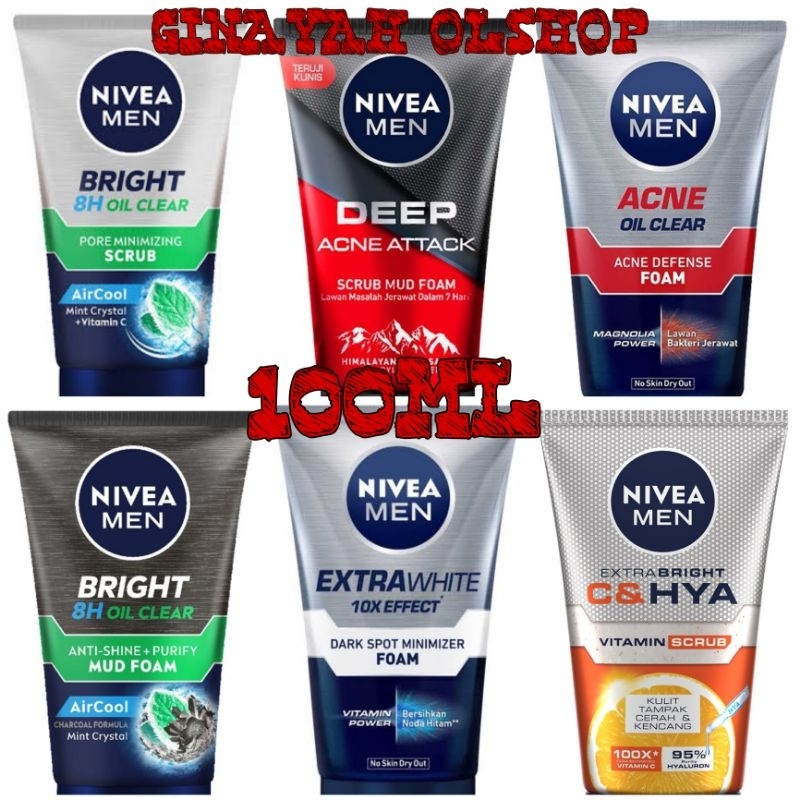 NIVEA MEN FACIAL FOAM FOR MEN 100ML CUCI MUKA