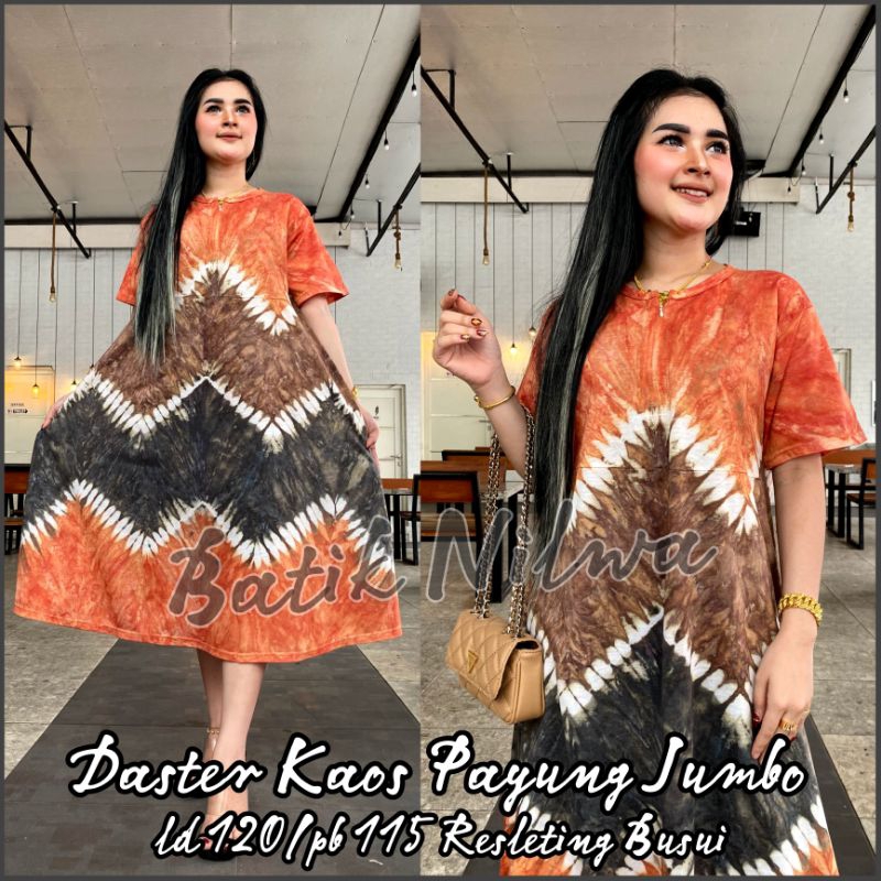 Daster Kaos Payung Jumbo Kekinian Resleting Depan Busui Bumil Batik Pekalongan Terbaru