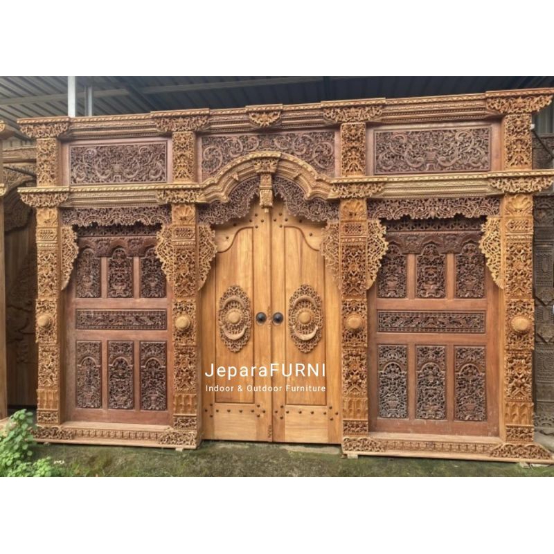 Pintu Gebyok Ukir Kayu Jati Jepara
