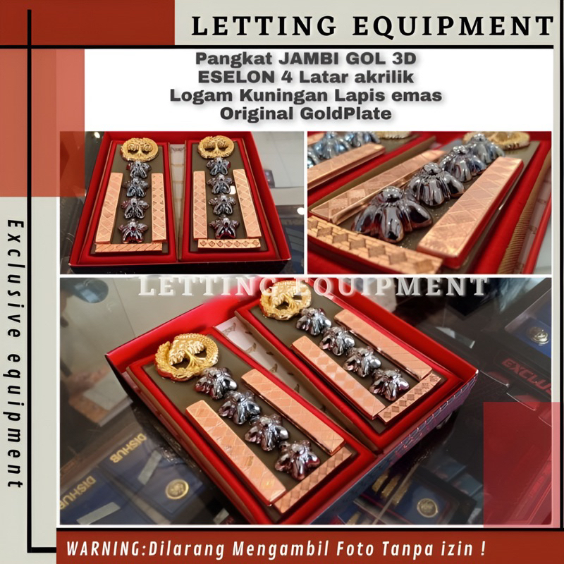 Pangkat PNS ASN JAMBI Golongan 3D Eselon 4A Mika Kilap akrilik Atribut PNS ASN Promo Terbaru Hot Pro