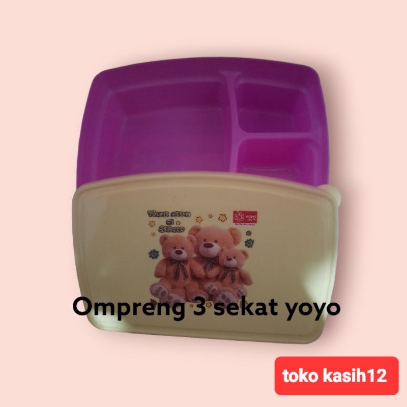 ompreng 3 sekat yoyo berat 85g/ompreng anak anak