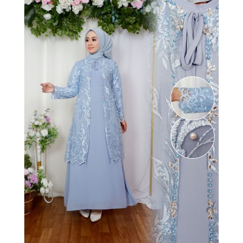 Yasmin Dress Bordir Payet Free Masker Original Butik