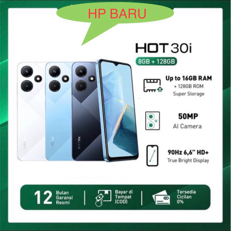 Infinix Hot 20i Ram 4/128gb Infinix hot 30i 8/128GB Garansi Resmi