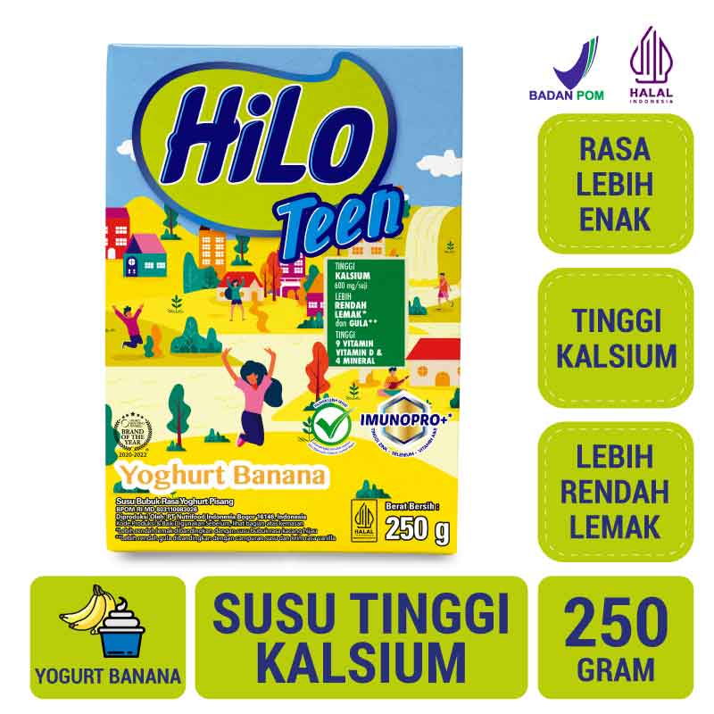 

Bravo Supermarket Tulungagung - Hilo Teen Yoghurt Banana 250 gram - Susu Tinggi Kalsium Rendah Lemak