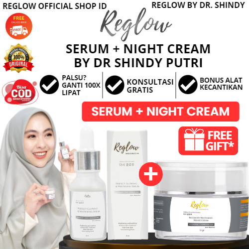 Bundling Reglow Serum + Night Cream Mencerahkan Kulit Kusam Best Combo dr Shindy Skincare Original Official