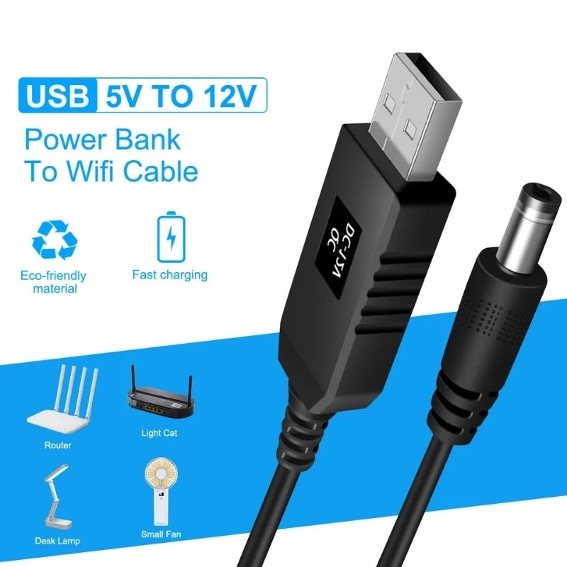Kabel Usb untuk power modem/Router Orbit telkomsel To Dc 12 Volt step up