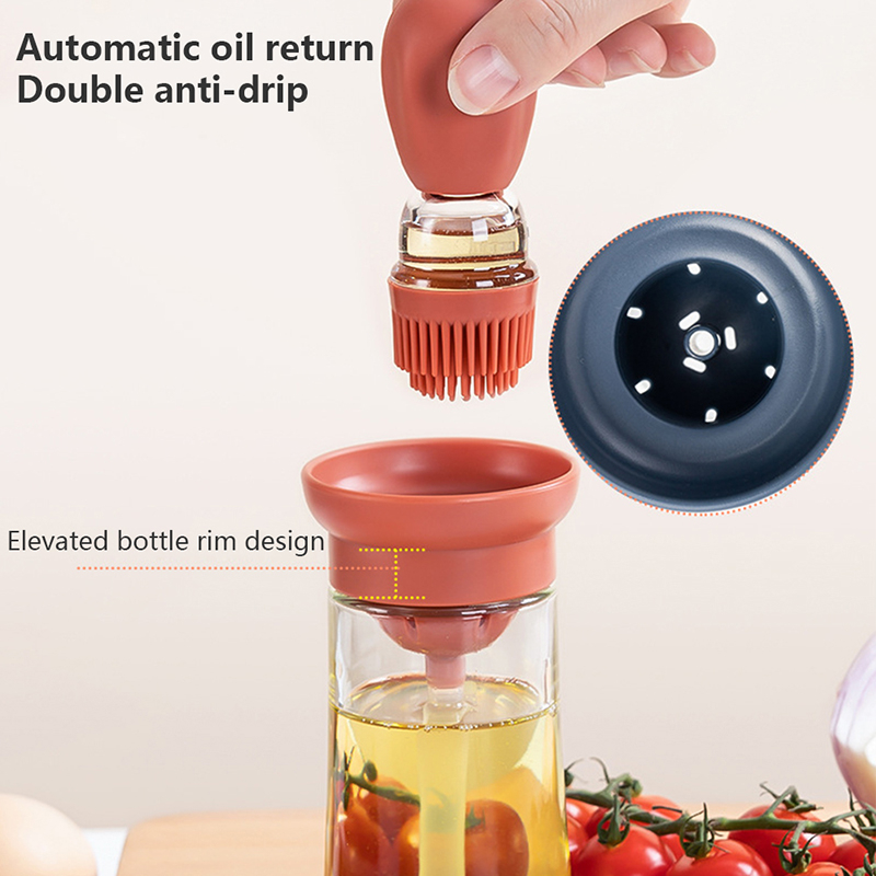 Botol Minyak Kuas 2 in 1 Silicone Oil Bottle Brush Dispenser - UR18