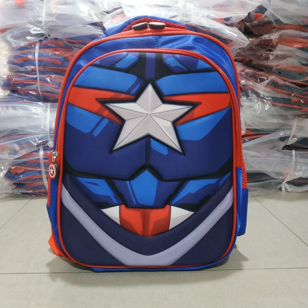 BA2203 TAS SEKOLAH ANAK SUPERHERO FROZEN 3D IMPORT RANSEL ANAK KARAKTER TAS SEKOLAH ANAK SD Kelas 1-6