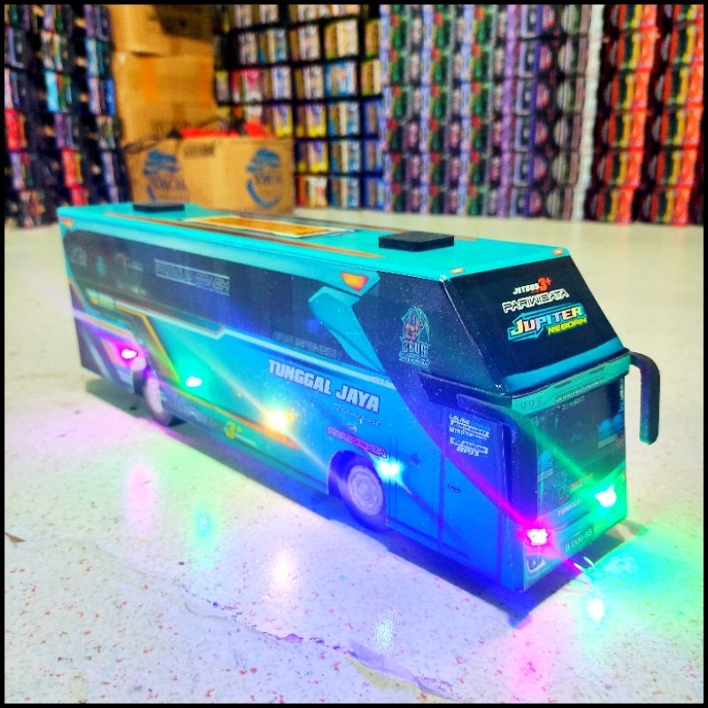 Miniatur Bus Telolet Basuri Tunggal Jaya Full Lampu