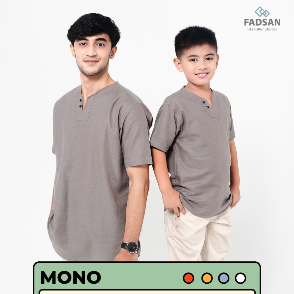 Koko Couple Ayah Dan Anak Terbaru Mono Series Warna Abu FADSAN