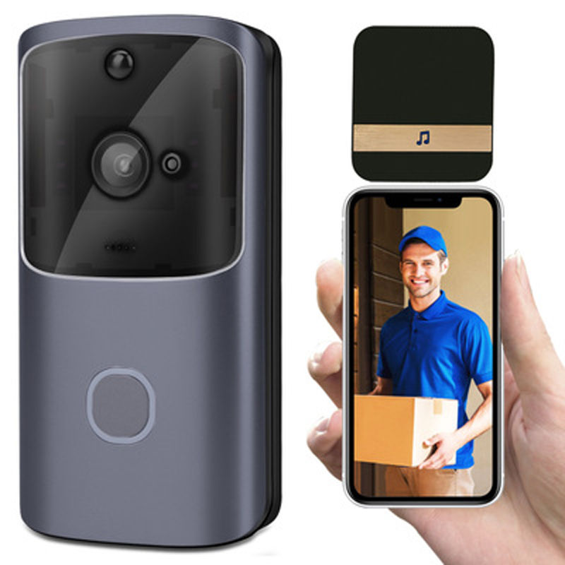 Bel Rumah Smart Doorbell Wireless HD Video Two Way Audio WowCam App - M10 - Gray