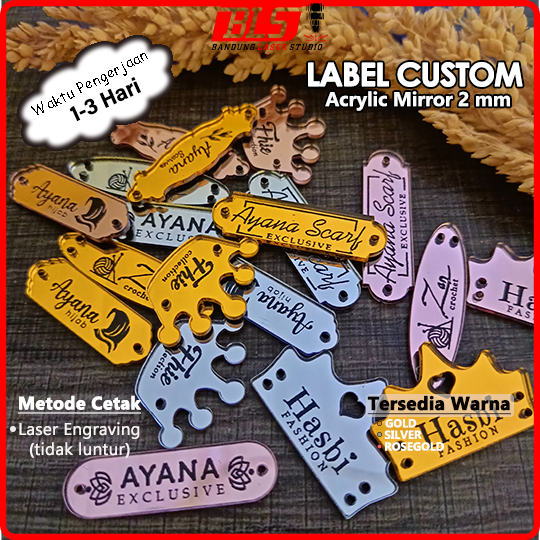 

Label Hijab Tulisan Hitam Akrilik Mirror / LABEL AKRILIK