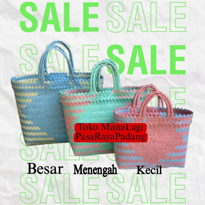 Tas keranjang ukuran kecil TAS LURIK ANYAMAN Tas Parcel
