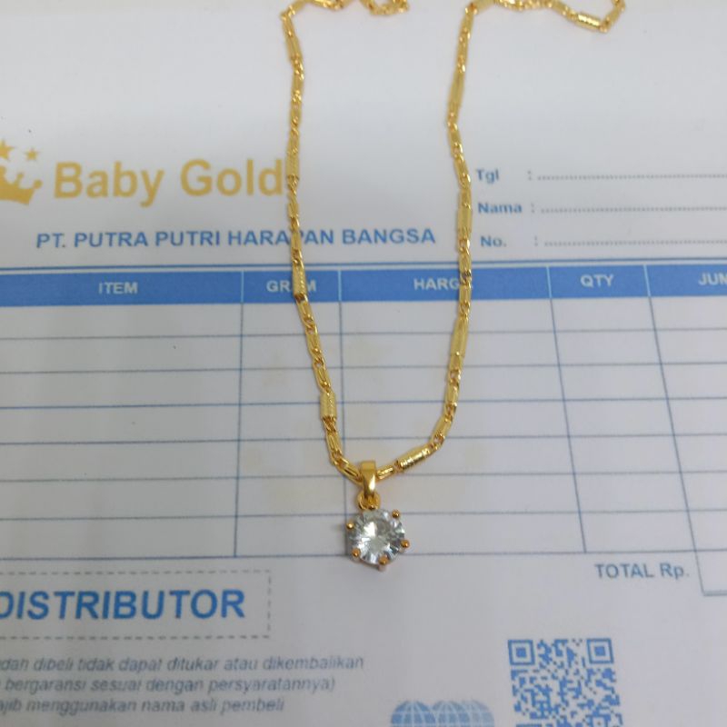 Kalung wanita asli anti luntur anti karat rantai ORI promo set perhiasan titanium pengganti emas 24k