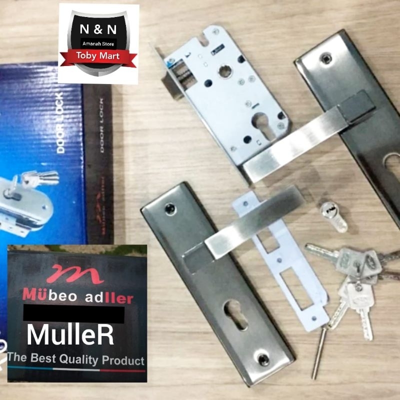 Handle pintu MULLER 1set kunci - Gagang pintu rumah MULLER kunci muller